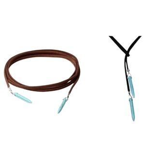 Plunder Bohemian Adjustable Leather w/ Faux Turquoise Stones Necklace